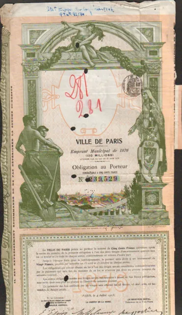 TOP DECO => Emprunt de la Ville de PARIS 1876 (O)