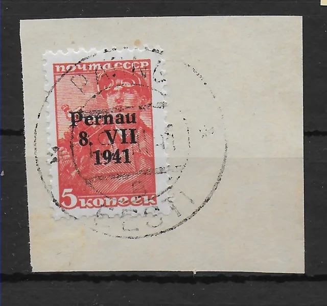 Besetzungsausgaben  - Estland - Pernau - Mi.-Nr. 5 I - Luxus-Briefstück