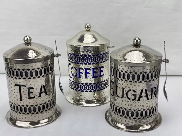Vorratsdose versilbert Sie kaufen 1 der 3 abgebildeten Kaffee, Tee oder Zucker