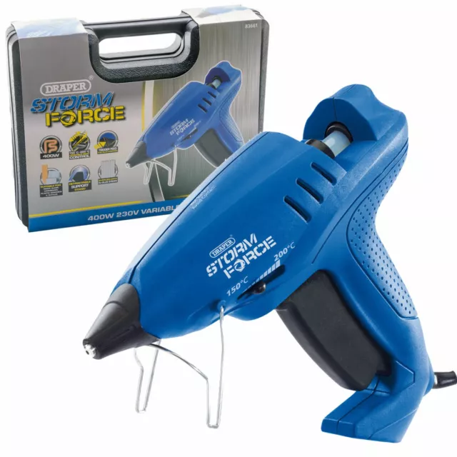 Draper Glue Gun 400W Variable Speed Hot Melt Heat  Hobby Craft & 6 Sticks 83661