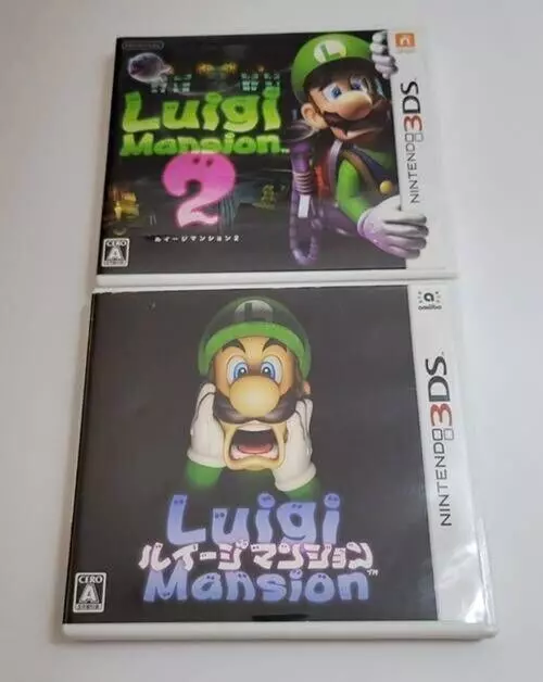 Lot 2 Luigi Mansion 1 & 2 set Nintendo 3DS Japan Version Tested Used