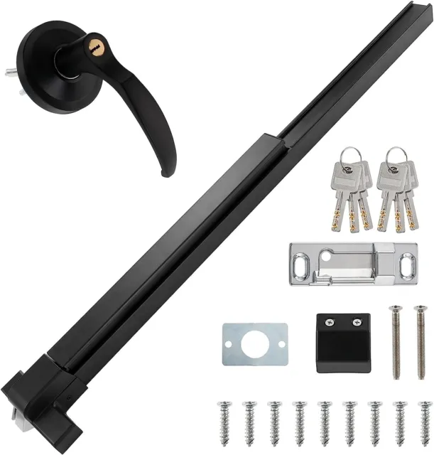 BEAMNOVA Black Push Bar Door Lock Panic Exit Device with Exterior Lever,104cm/41