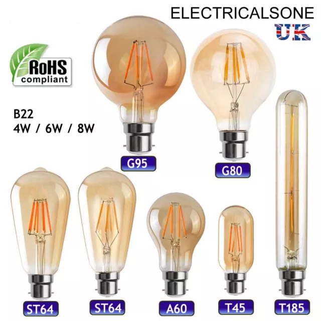 B22 LED Glühbirne led lampe Filament Edison Glühbirnen Lampe warmweiß