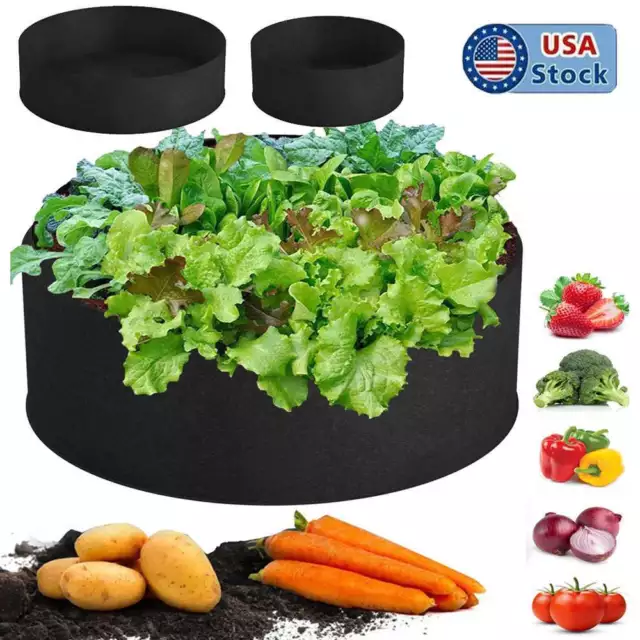 50/100 Gallon Garden Raised Fabric Bed Planting Bag Flower Plant Vegetable Grow