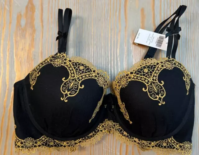 Soma Limited Edition Decadence Full Coverage Bra black w/gold lace size 36D NWT