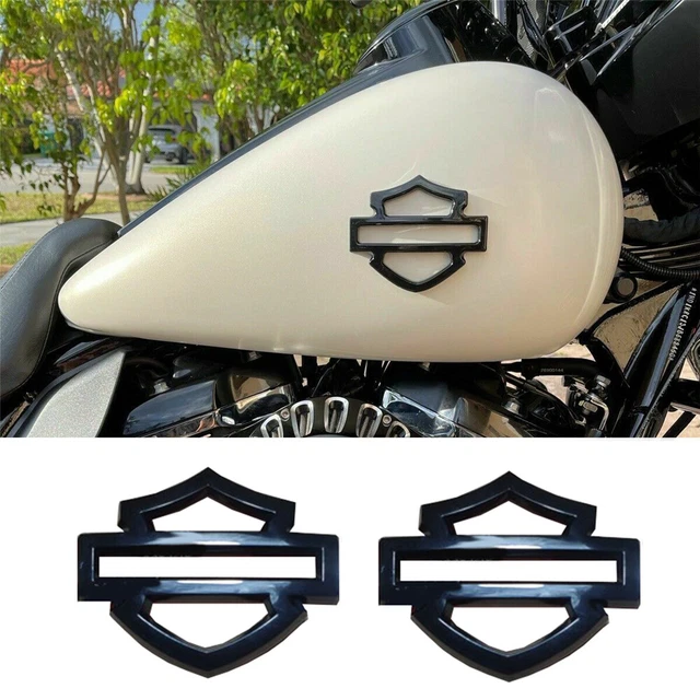 FOR HARLEY CVO Custom Metal Tank Emblems Fuel Gas Badge 3D glossy black ...