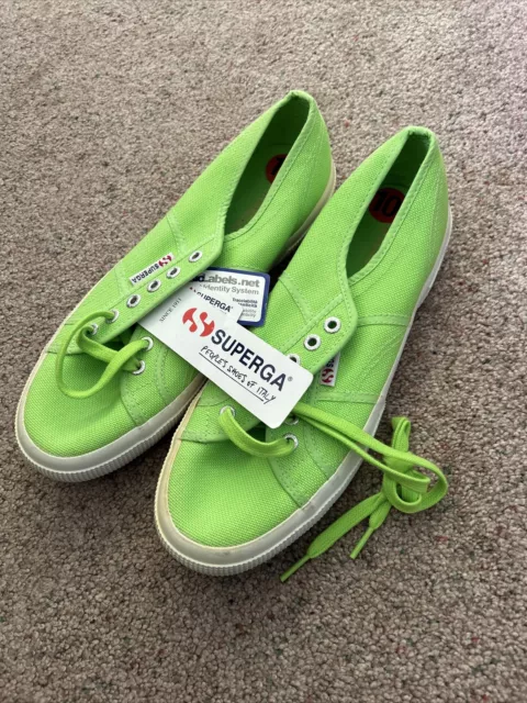 Superga Classic Lace Up Sneakers Womens Size 10/41 Lime Low Top Skater Shoes