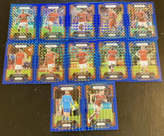 Panini Prizm EPL Blue Mosaic COMPLETE Team SET 12 CARD LOT NOTTINGHAM FOREST FC