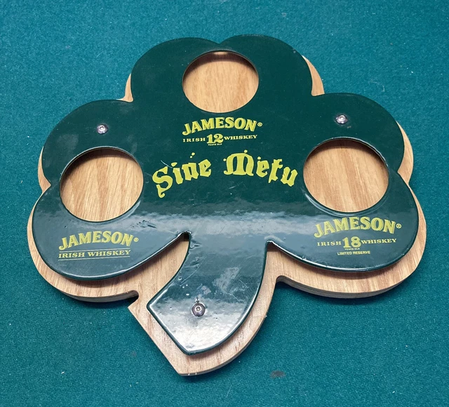Jameson Irish Whiskey Sine Metu Shot Holder Holds 3 Shots w/Wood Base Brand New!