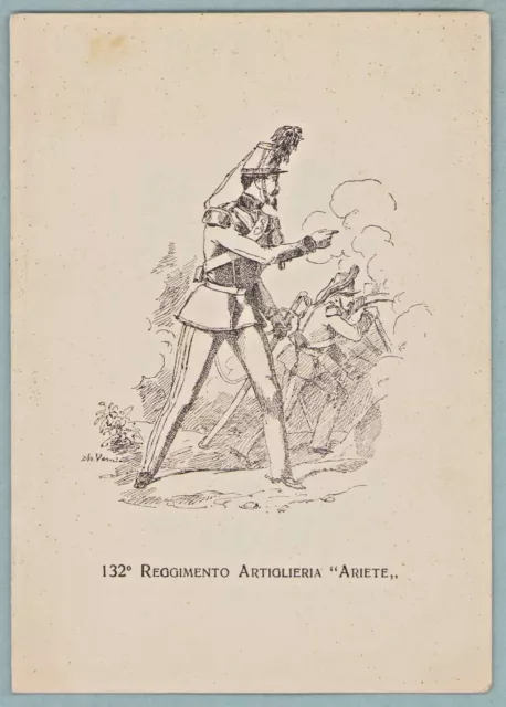 132° REGGIMENTO ARTIGLIERIA ARIETE cartoncino auguri Natale 1955