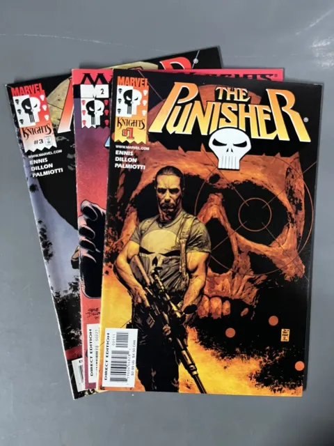 Punisher #1 2 3 Set Run Lot (2001) MARVEL KNIGHTS Garth Ennis  Steve Dillon 🦝
