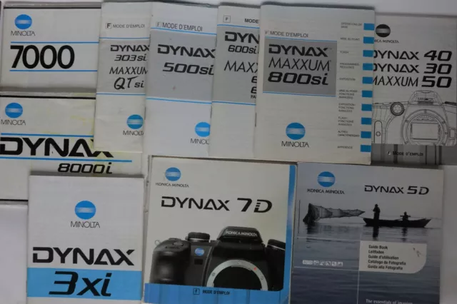 Mode d'emploi, Notice pour Boitiers MINOLTA: dynax 5, 500si, 600si,7000,8000i...