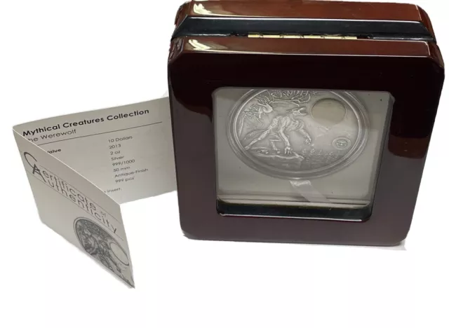 REPUBLIC OF PALAU MYTHICAL CREATURES COLLECTION WEREWOLF $10 2013 2oz SILVER 999