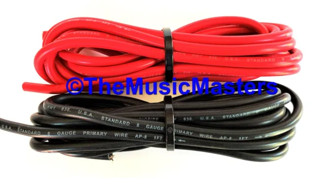 8 Gauge 10ft each Red Black Auto PRIMARY WIRE 12V Auto Wiring Car Power Cable