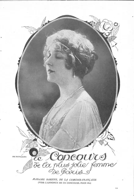 The Prettiest Woman In Paris / Mme Robinne / Mme Marie Marquet / Adp 1910