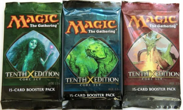 CORE SET 10th Tenth X Edition MtG Booster Pack sealed Magic the Gathering x 3