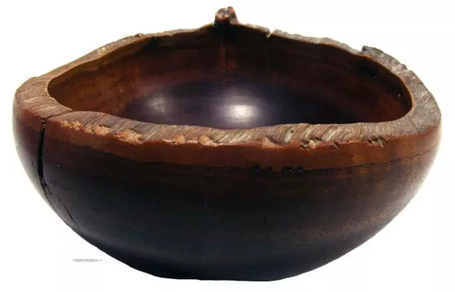 Australian Red Gum Wood Bowl Rustic Handcrafted 7 x 13.5 cm