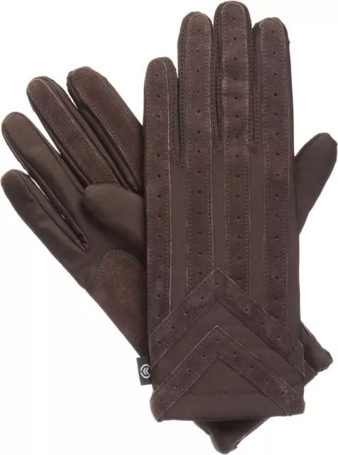 isotoner Signature Men's Gloves, Spandex Stretch with Medium-Large, Brown