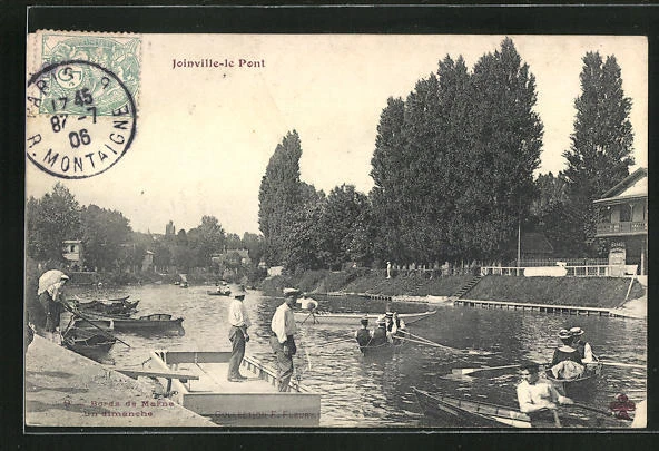 CPA Joinville-le-Pont, Bords de Marne on a Sunday 1906