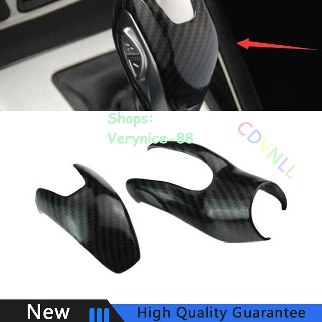 Fit For Ford Edge 2015-2018 Carbon Fiber Gear Shift Knob Shifter Lever Trim 2PCS