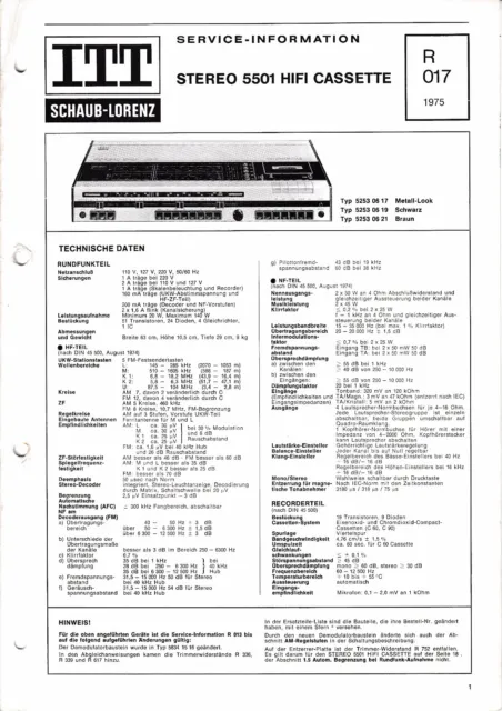 Service Manual-Anleitung für ITT-Schaub-Lorenz Stereo 5501