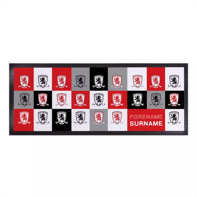 Middlesbrough FC Officially Licensed - Chequered - Personalised Bar Runner