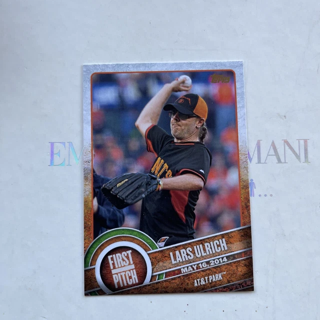 2015 Topps first pitch Giants Metallica drums Lars Ulrich rock CARD