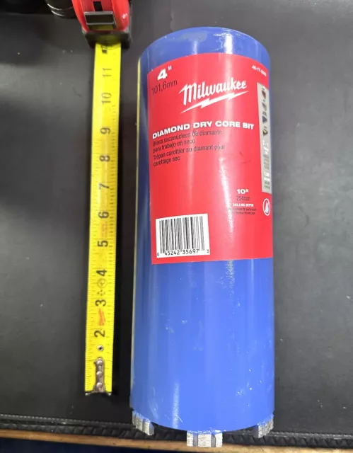 Milwaukee  48-17-0040  4-Inch Dry Core Masonry Bit 10" Length German Made