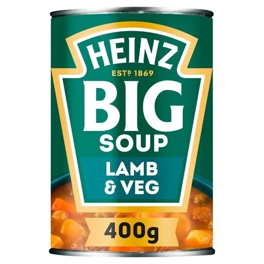 HEINZ BIG SOUP Lattine agnello e verdura grandi 400 g x 8 lattine LUNGA DATA