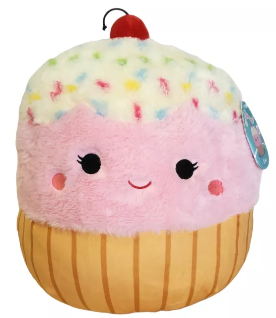 Squishmallow Clara Cupcake FuzzAMallow Sprinkles Cherry Plush Fur 13" Gift NWT