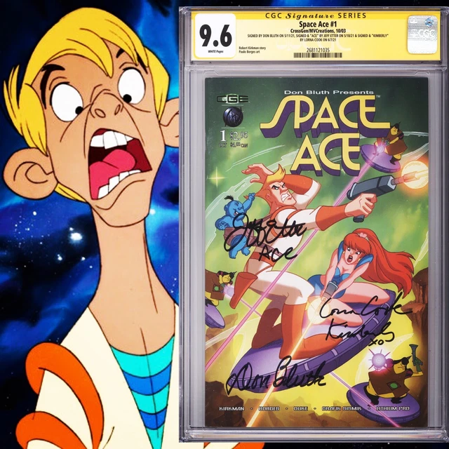 CGC 9.6 SS Space Ace #1 signed by Don Bluth, Jeff Etter & Lorna Cook Arcade Game