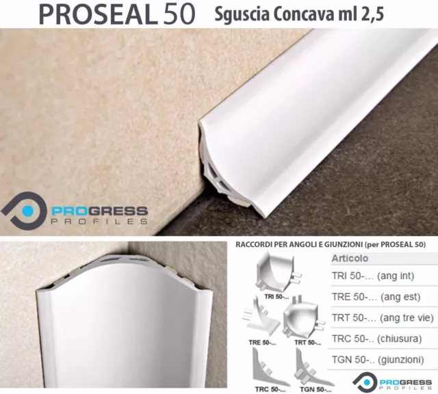 Profilo Sguscia Resina Ml 2,5 Proseal 50 X Vasca Doccia Pavimento Rivestimento