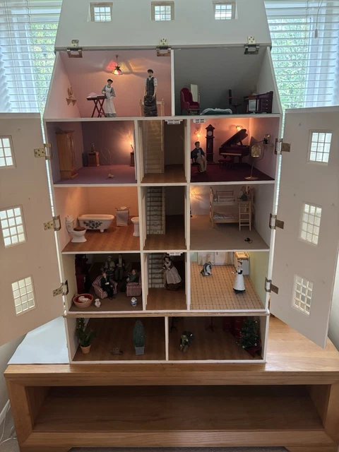WOODEN 1:12 DOLLS House 3 Storey inc basement- 8 Room £229.50 - PicClick UK