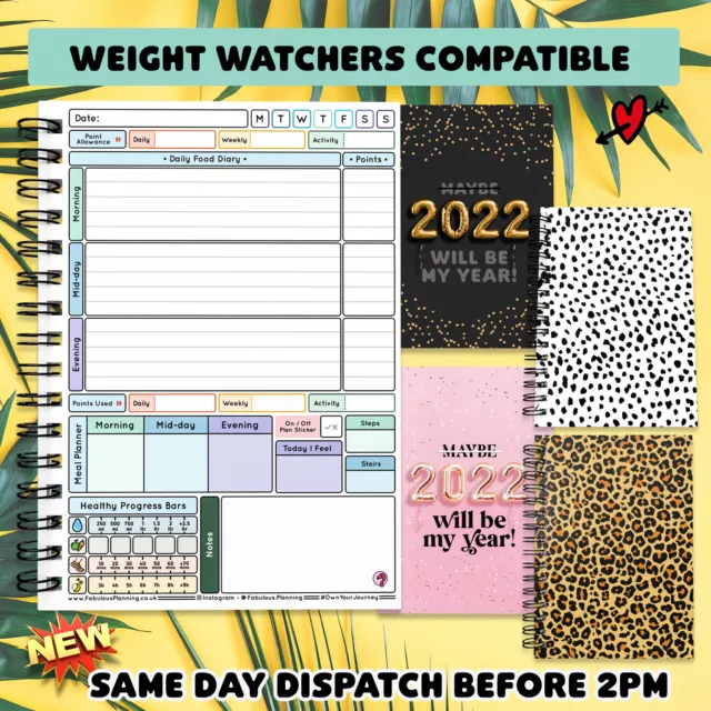 FOOD DIARY COMPATIBLE WEIGHT WATCHERS PLAN TRACKER LOG [13wk] JOURNAL 3 MONTH