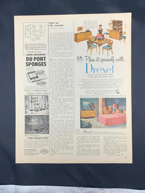 Magazine Ad* - 1955 - Drexel Furniture - Mid Century Modern - Biscayne