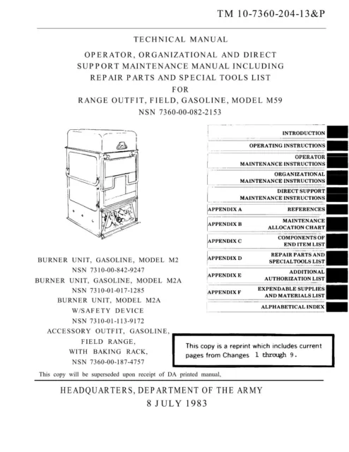 M59 Field Stove Instruction Manual