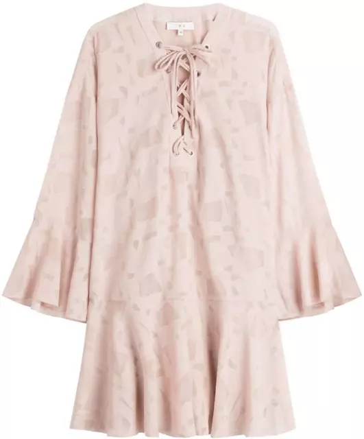 IRO Ralene Printed Chiffon Shift Dress in Nude 38/M nwt 2