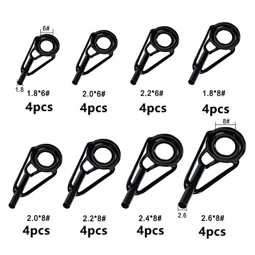 32 Pièces Anneaux de Guides D'Oeil de Canne à Pêche Réparation de Canne à Pêc...