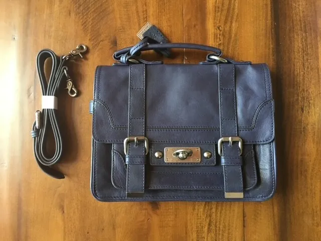 NWOT Frye Cameron Small Distressed Leather Satchel - Blue