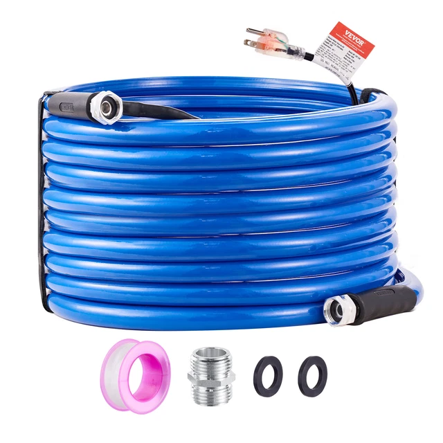 VEVOR Tubo Acqua Riscaldata 30,5 M Per Camper, Tubo Acqua Potabile Riscaldato Antigelo Fino A 427c Autoregolante Automatica Id 158 Mm Con Set Raccordi Collegamento Rapido Senza Piombo E Bpa 84777261