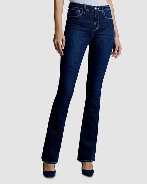 $255 L'AGENCE Women's Blue High-Rise Sleek Baby Boot Jeans Pants Size 32