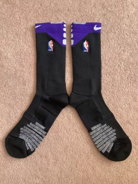 Nike NBA ELITE Authentics Basketball Socks Lakers Lebron KOBE Purple Black XXL Nike NBA ELITE Authentics Basketball Socks Lakers Lebron KOBE Purple Black XXL