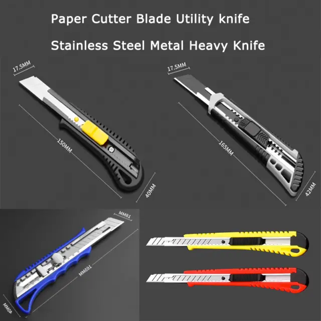 4 Utility Knife Box Cutter Retractable Snap Off Lock Razor Sharp