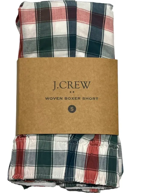 NWT J CREW Boxer Underwear Sz S-M-L-XL Red Green Blue Plaid 100% Cotton #J4
