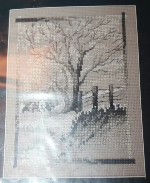 Permin of Copenhagen 12-5155 Pasture Cows Cross Stitch USED Pattern Only 9"x11"