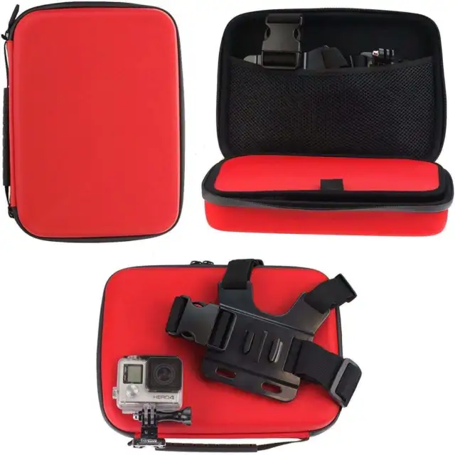 Navitech Red Action Camera Hard Case For The Apeman Action Camera SEEKER ONE
