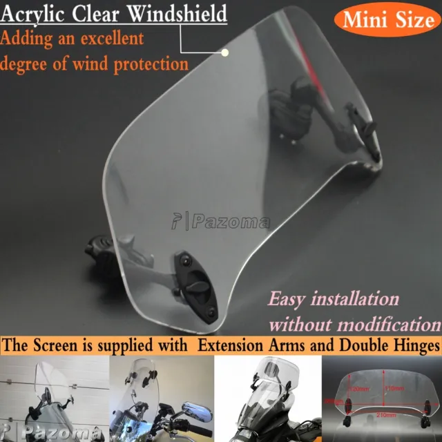 Motorcycle Windscreen Spoiler Windshield Wind Air Deflector Adjustable Universal