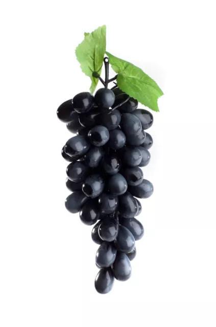 Best Artificial Large Bunch Black Grapes Decorative Plastic Fruit Bowl New 2