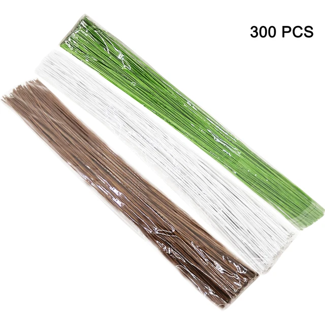 100pcs Bouquet Accessories Paper Wrapped Floral Wire Stems Florist Flower DIY