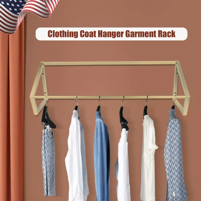Modern Clothes Display Rack Wall-Mounted Gold Garment Clothing Rack Store 1 Pcs